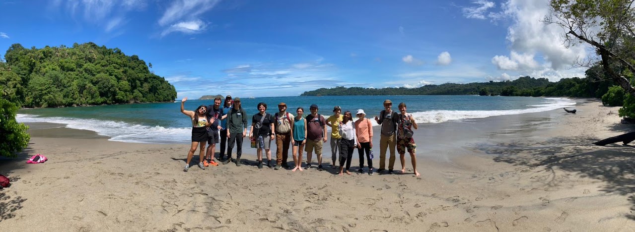 Group photo at Costa Rica beach